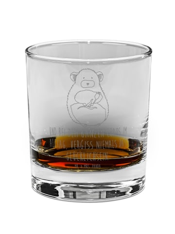 Mr. & Mrs. Panda Whiskey Glas Chinchilla Blume mit Spruch in Transparent