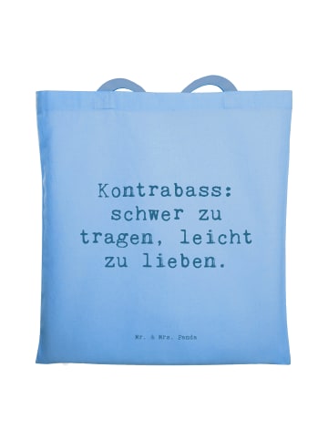 Mr. & Mrs. Panda Shopping Tasche Spruch Kontrabass Liebe mit Spruch in Sky Blue