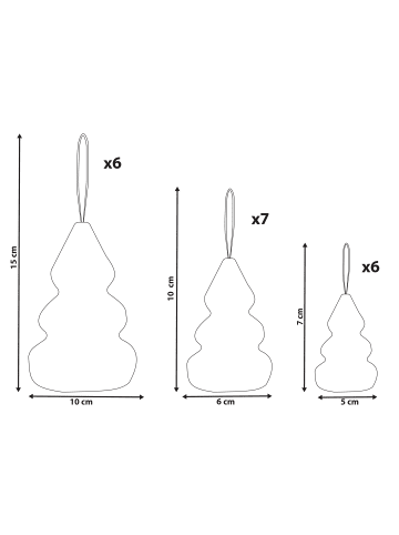 Beliani 19er-Set Weihnachtsbaumkugeln ORKLA in Grün