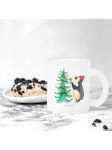 Mr. & Mrs. Panda Glasbecher Pinguin Weihnachtsbaum ohne Spruch in Transparent