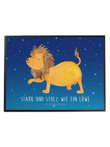 Mr. & Mrs. Panda Schreibunterlage Sternzeichen Löwe mit Spruch in Sternenhimmel Blau