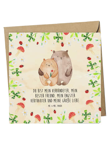 Mr. & Mrs. Panda Klappkarte Bären Liebe mit Spruch in Naturpapier