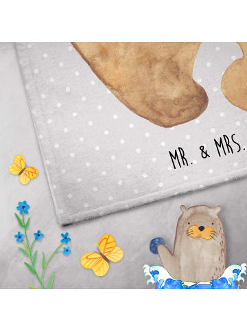 Mr. & Mrs. Panda Handtuch Bär Baby ohne Spruch in Grau Pastell