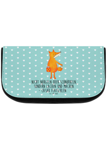 Mr. & Mrs. Panda Waschbeutel Fuchs Laterne mit Spruch in Türkis Pastell