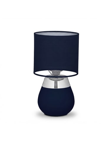 relaxdays Tischlampe in Blau/ Silber - (H)32 x Ø 18 cm