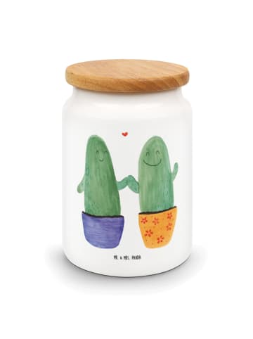 Mr. & Mrs. Panda Teedose Kaktus Liebe ohne Spruch in Weiß