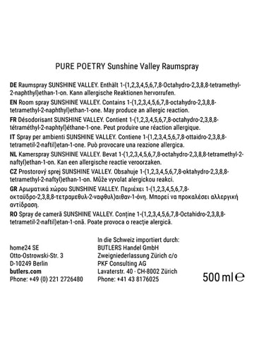 Butlers Butlers Raumspray PURE POETRY Sunshine Valley in Orange