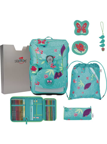 DerDieDas derdiedas Schulranzen Set 5-tlg. ErgoFlex Easy Butterfly Garden in grün