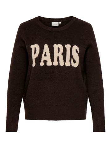 ONLY Carmakoma Strickpullover in Coffee Bean