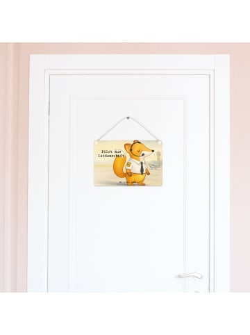 Mr. & Mrs. Panda Schild Pilot Leidenschaft Design mit Spruch in Weiß