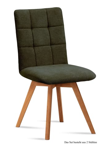 58 aufm Kessel ESSZIMMERSTUHL (2er-Set) Dinny 47x91x60 Eiche geölt/Khaki