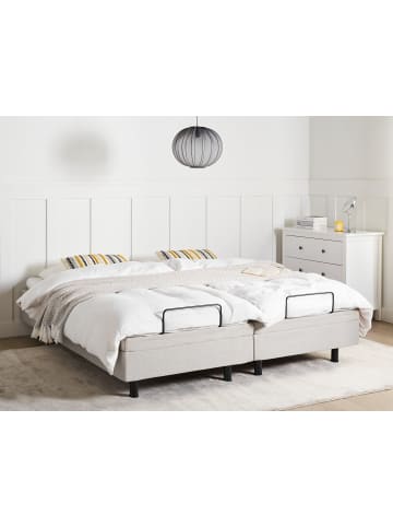 Beliani Doppelbett DUKE in Beige/Schwarz - (W) 180 x (H) 37 x (L) 200 cm