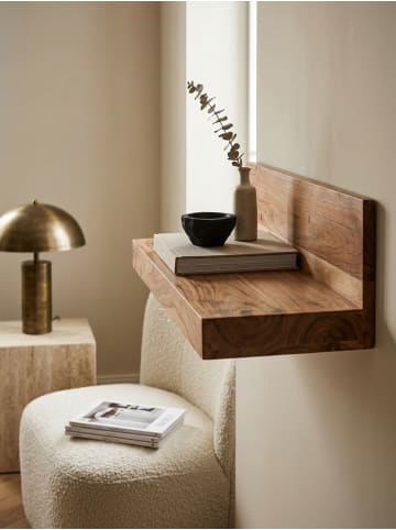 KADIMA DESIGN Wandregal MUMBAI Massiv-Holz Holzregal 60 cm Landhaus-Stil in Akazie