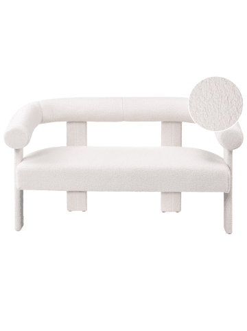 Beliani 2-Sitzer Sofa ILBRO in Weiß - (W) 138 x (H) 76 x (L) 68 cm