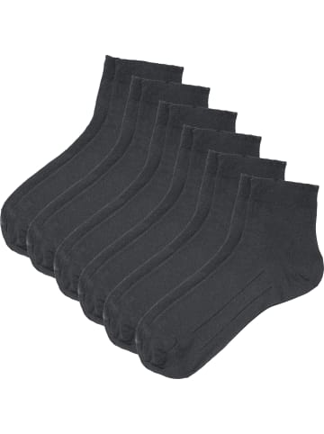 Erwin Müller Baumwolle Unisex-Kurzsocken 6 Paar in anthrazit