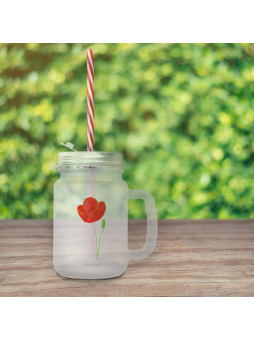 Mr. & Mrs. Panda Blümchentailglas Blume Mohnblume ohne Spruch in Transparent