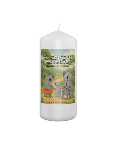 Mr. & Mrs. Panda Laternenkerze Koala Familie Design mit Spruch in Weiß
