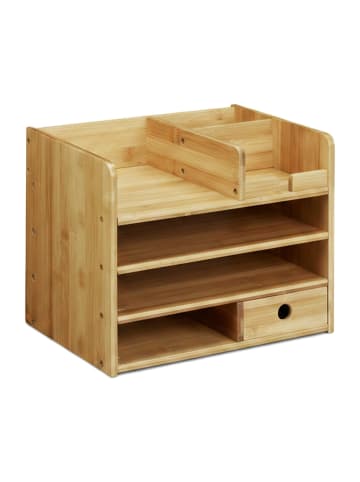 relaxdays Schreibtisch-Organizer in Braun