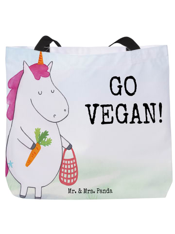 Mr. & Mrs. Panda Tote Bag Einhorn Vegan Design mit Spruch in Weiß