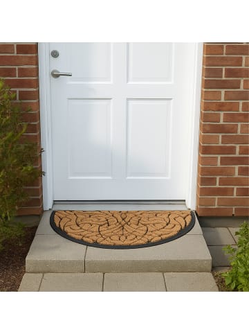 relaxdays Fußmatte "Ornament" in Natur/ Schwarz - 100 x 60 cm