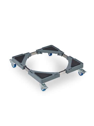 relaxdays Pflanzenroller in Grau/ Silber