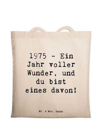 Mr. & Mrs. Panda Tote Bag Spruch 1975 Geburtstag Wunder mit Spruch in Weiß