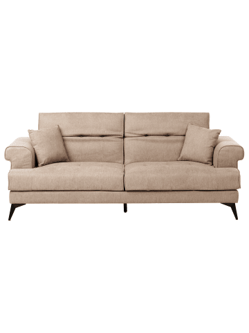 Beliani 3-tlg 3-Sitzer Sofa SKIVE in Braun/Schwarz