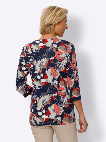 Sieh an! 2-in-1-Shirt in marine-koralle-bedruckt