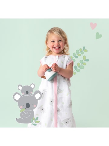 Schlummersack Musselin Babyschlafsack, 0.5 TOG in Rosa-Weiß