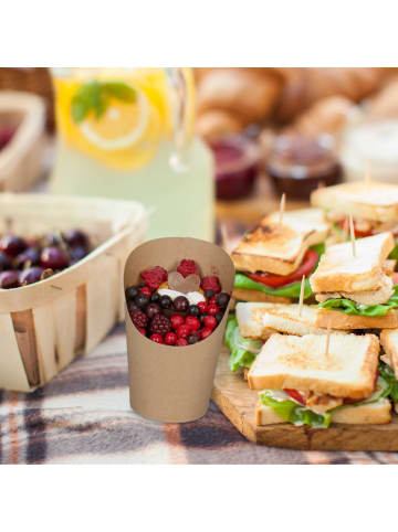 relaxdays 100 x Kraftpapier-Becher in Braum