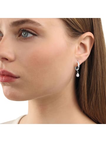 Amor Creolen Edelstahl, IP gold in Silber