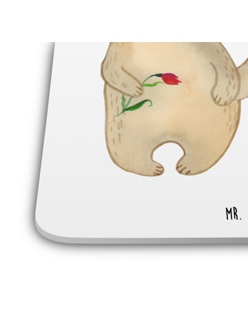 Mr. & Mrs. Panda Tassenuntersetzer Bären mit Blumenkranz ohne Sp... in Weiß