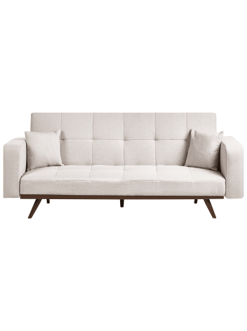 Beliani Schlafsofa HJULBY in Beige/Braun - (W) 220 x (H) 90 x (L) 82 cm