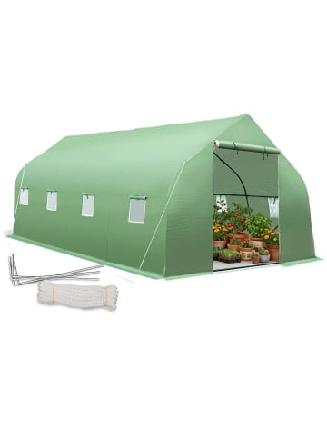 tectake Foliengewächshaus, Maße 600 x 300 x 205 cm, 27 m³, mit Zeltform