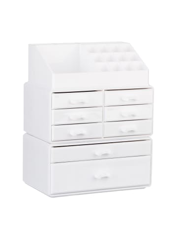 relaxdays 2x Makeup-Organizer in Weiß