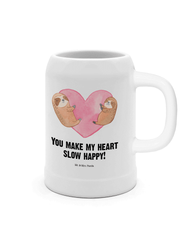 Mr. & Mrs. Panda Humpen Faultiere Herz mit Spruch in Weiß