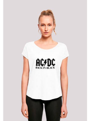 F4NT4STIC T-Shirt ACDC Back In Black Logo Ladies Long T-Shirt in weiß