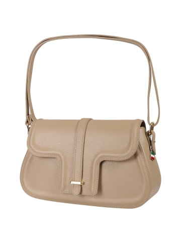 Florence Florence Schultertasche Leder taupe, beige ca. 33cm