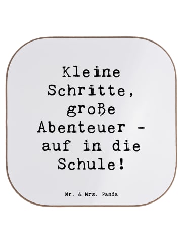 Mr. & Mrs. Panda Untersetzer Spruch Schulanfang Abenteuer mit Sp... in Weiß