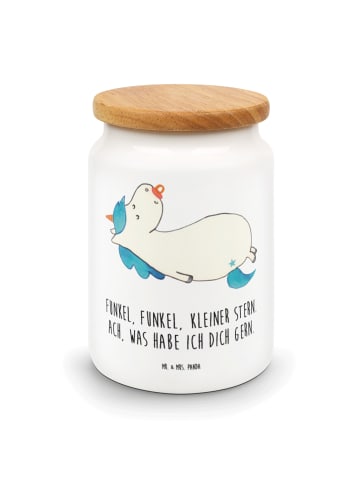 Mr. & Mrs. Panda Lebensmittelbehälter Einhorn Schnuller mit Spruch in Weiß