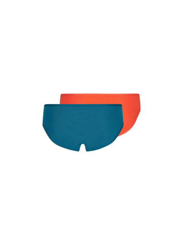 Skiny Slip 2er Pack in Petrol/Rot
