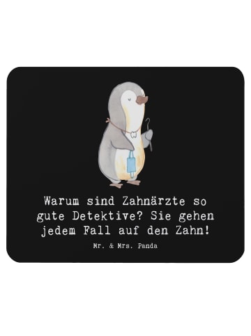 Mr. & Mrs. Panda Ergonomisches Mauspad Zahnarzt Detektiv mit Spruch in Schwarz