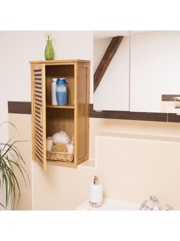 relaxdays Hängeschrank 2 Ablagen in Natur - (B)35 x (H)66 x (T)20 cm