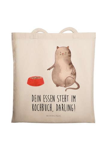 Mr. & Mrs. Panda Tote Bag Katze Fressen mit Spruch in Creme