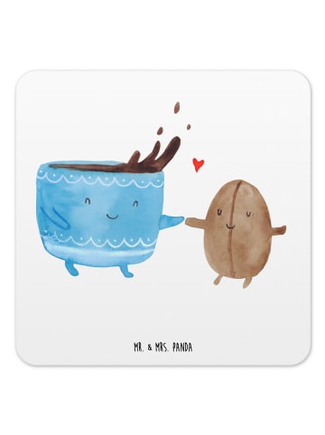Mr. & Mrs. Panda Untersetzer Kaffee Bohne ohne Spruch in Weiß