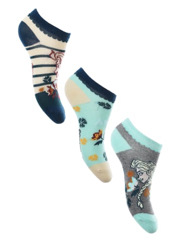 Disney Frozen 3er-Set: Socken Sneaker Strümpfe in Mehrfarbig