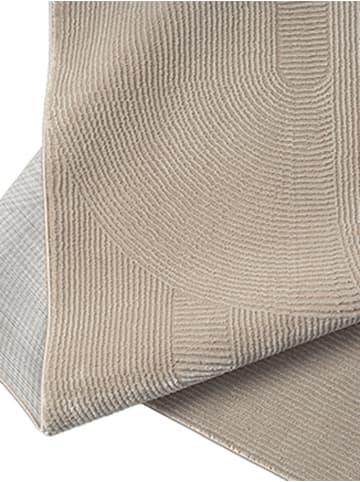 KADIMA DESIGN KASOS Kurzflorteppich Beige 80x150 Geometrisch Polyester Waschbar in Beige