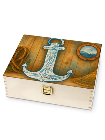 Mr. & Mrs. Panda Teedose Anker Blau Design ohne Spruch in Weiß