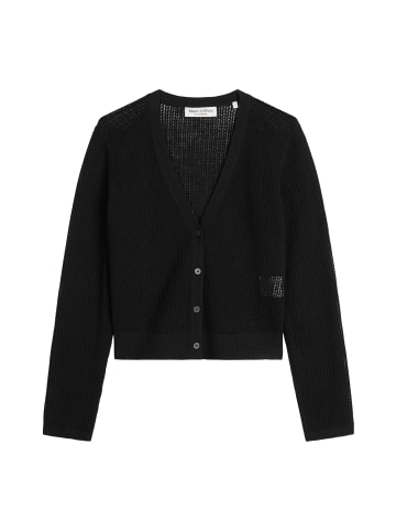 Marc O'Polo Ajour-Cardigan regular in Schwarz