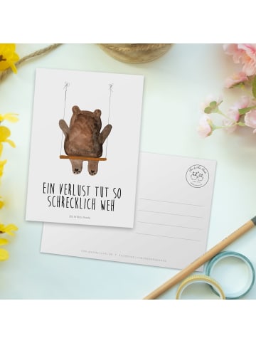 Mr. & Mrs. Panda Wanddeko Bär Schaukel mit Spruch in Weiß